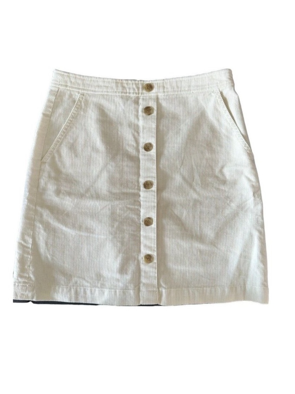 J. Crew White Button-Front Mini Skirt